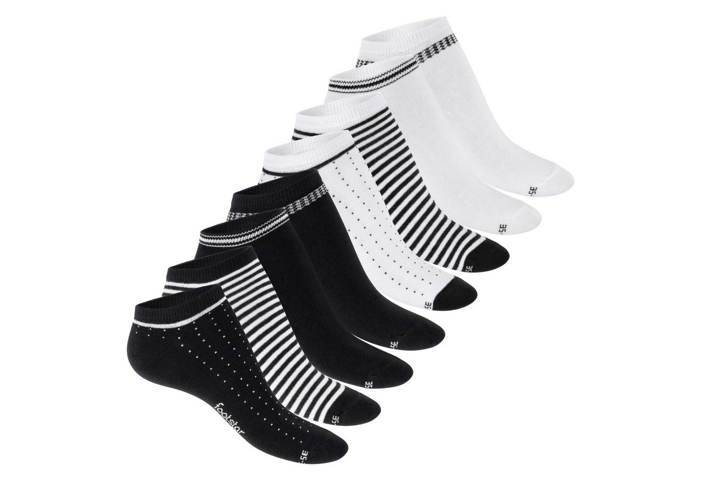Footstar Sneakersocken süße Damen Sneaker Socken (8 Paar) Kurze Söckchen mit Muster von Footstar