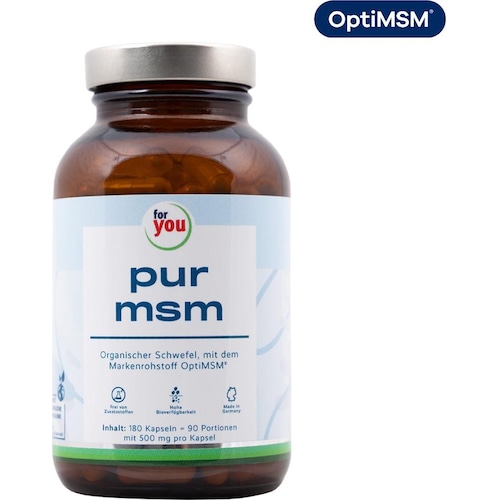 For You, Vitamine + Nahrungsergänzung, pur msm (180 Stück, Kapseln, 107 g) von For You