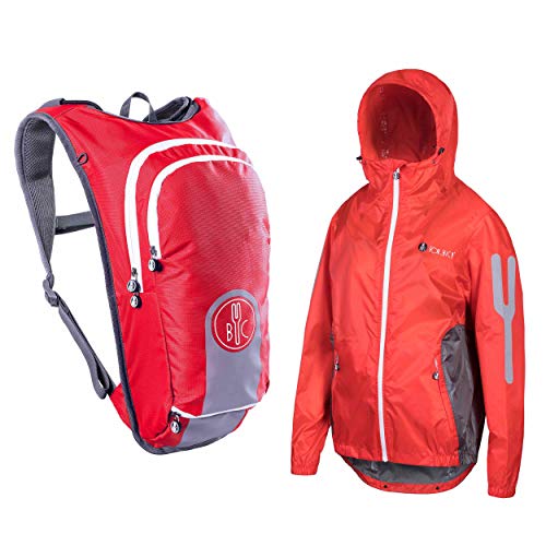 For.Bicy Damen Rucksack Und Jacke JACPACK S, Fiery Red/Castelrock, XL, O101074 von For.Bicy