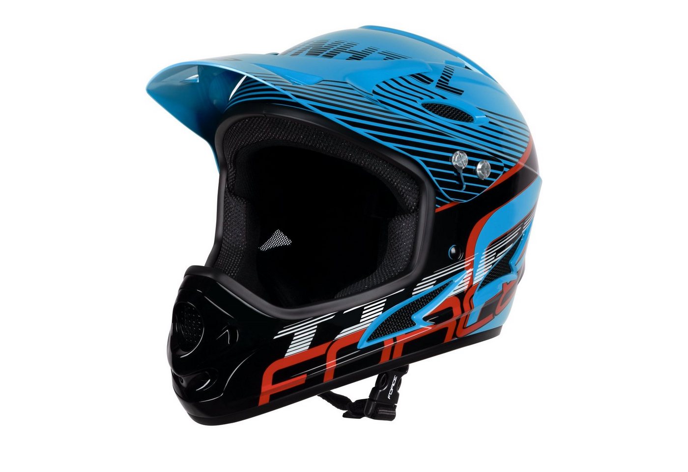 FORCE Fahrradhelm Downhill Helm FORCE TIGER blue-blk-red L-XL von Force