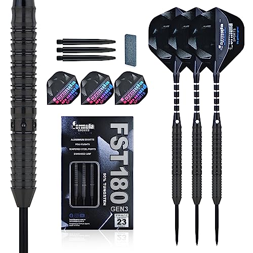 Formula Sports Dartpfeile mit Metallspitze 90% Tungsten Steel-Dartpfeile 3 Stück Profi Steeldarts in 21, 22, 23, 24 Gramm (9310-21g) von Formula Sports