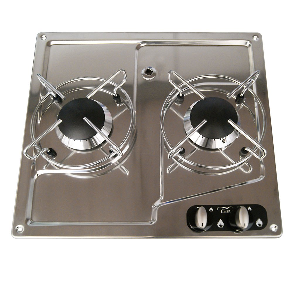 Oem Marine 1750w Recessed Stainless Steel 2 Stove Gas Hob Silber 380 x 360 mm von Oem Marine