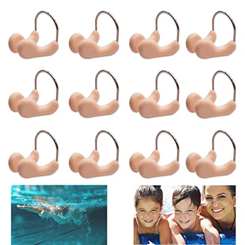 Forreen Nasenklammer, 12 Stück Nasenclip Unisex Nasenklemme wasserdichte Komfortable Silikon Schwimmen Nase Clip Mit Weicher Polsterung Für Freizeitschwimmer,Beige Forreen Nasenklammer, 12 Stück Nasenclip Unisex Nasenklemme wasserdichte Komfortable Silikon Schwimmen Nase Clip Mit Weicher Polsterung Für Freizeitschwimmer,Beige von Forreen