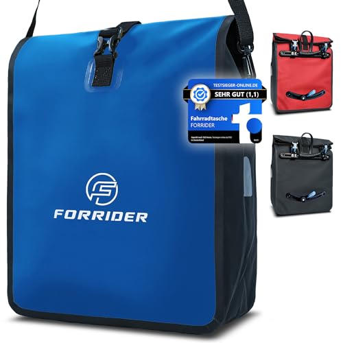 Forrider Fahrradtasche Wasserdicht für Gepäckträger [25L Volumen] mit Schultergurt | Gepäckträgertasche | Einzel | Fahrrad Tasche Packtasche hält an jedem Gepäckträger von Forrider