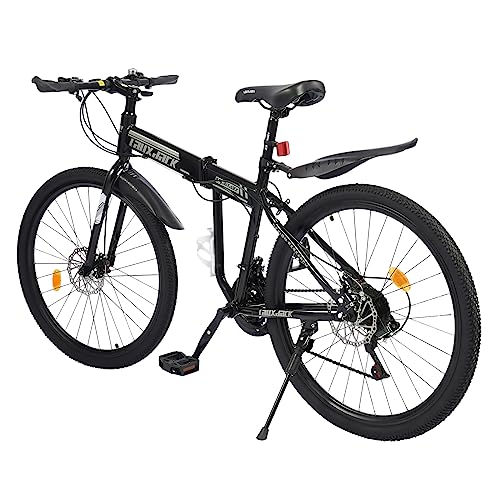 26 Zoll Mountainbike Fahrräder, Klappbar Fahrrad Höhenverstellbar MTB 21-Gang mit Doppelscheibenbremsen Rennrad Erwachsen Fahrrad für Outdoor, Erwachsene Herren und Damen von FortyFor