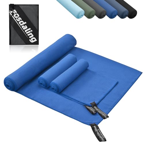 Fosdaling 3er Set Mikrofaser Handtuch: Groß 160×80cm & 2 Klein 80×40cm, Schnelltrocknend Microfaser Sporthandtuch, für Badetuch, Reisehandtuch, Fitness & Sport Handtücher und Strandtuch (Königsblau) Fosdaling 3er Set Mikrofaser Handtuch: Groß 160×80cm & 2 Klein 80×40cm, Schnelltrocknend Microfaser Sporthandtuch, für Badetuch, Reisehandtuch, Fitness & Sport Handtücher und Strandtuch (Königsblau) von Fosdaling