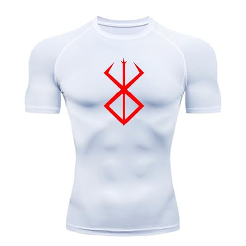 Fosike Berserk Manga Bedrucktes Basketball-Tights Für Herren, Schnell Trocknende Fitness-Bekleidung Mit Kurzärmeliges Lauftraining Kleidung, T-Shirt Mit Hohem Stretchanteil-Black||S Fosike Berserk Manga Bedrucktes Basketball-Tights Für Herren, Schnell Trocknende Fitness-Bekleidung Mit Kurzärmeliges Lauftraining Kleidung, T-Shirt Mit Hohem Stretchanteil-Black||S von Fosike