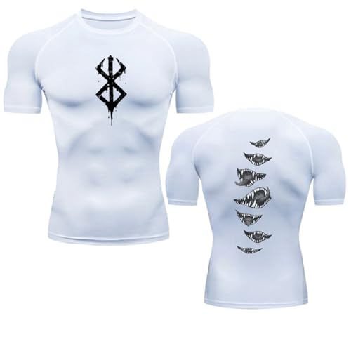 Fosike Berserk Manga Bedrucktes Basketball-Tights Für Herren, Schnell Trocknende Fitness-Bekleidung Mit Kurzärmeliges Lauftraining Kleidung, T-Shirt Mit Hohem Stretchanteil-Black||S Fosike Berserk Manga Bedrucktes Basketball-Tights Für Herren, Schnell Trocknende Fitness-Bekleidung Mit Kurzärmeliges Lauftraining Kleidung, T-Shirt Mit Hohem Stretchanteil-Black||S von Fosike