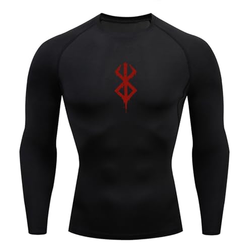 Fosike Berserk Manga Bedrucktes Basketball-Tights Für Herren, Schnell Trocknende Fitness-Bekleidung Mit Langen Ärmeln Lauftraining Kleidung, T-Shirt Mit Hohem Stretchanteil-Black||S Fosike Berserk Manga Bedrucktes Basketball-Tights Für Herren, Schnell Trocknende Fitness-Bekleidung Mit Langen Ärmeln Lauftraining Kleidung, T-Shirt Mit Hohem Stretchanteil-Black||S von Fosike