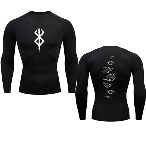 Fosike Berserk Manga Bedrucktes Basketball-Tights Für Herren, Schnell Trocknende Fitness-Bekleidung Mit Langen Ärmeln Lauftraining Kleidung, T-Shirt Mit Hohem Stretchanteil-Black||S Fosike Berserk Manga Bedrucktes Basketball-Tights Für Herren, Schnell Trocknende Fitness-Bekleidung Mit Langen Ärmeln Lauftraining Kleidung, T-Shirt Mit Hohem Stretchanteil-Black||S von Fosike