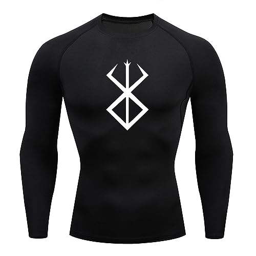 Fosike Berserk Manga Bedrucktes Basketball-Tights Für Herren, Schnell Trocknende Fitness-Bekleidung Mit Langen Ärmeln Lauftraining Kleidung, T-Shirt Mit Hohem Stretchanteil-Black||S Fosike Berserk Manga Bedrucktes Basketball-Tights Für Herren, Schnell Trocknende Fitness-Bekleidung Mit Langen Ärmeln Lauftraining Kleidung, T-Shirt Mit Hohem Stretchanteil-Black||S von Fosike