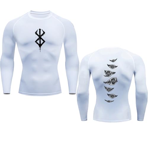 Fosike Berserk Manga Bedrucktes Basketball-Tights Für Herren, Schnell Trocknende Fitness-Bekleidung Mit Langen Ärmeln Lauftraining Kleidung, T-Shirt Mit Hohem Stretchanteil-Black||S Fosike Berserk Manga Bedrucktes Basketball-Tights Für Herren, Schnell Trocknende Fitness-Bekleidung Mit Langen Ärmeln Lauftraining Kleidung, T-Shirt Mit Hohem Stretchanteil-Black||S von Fosike