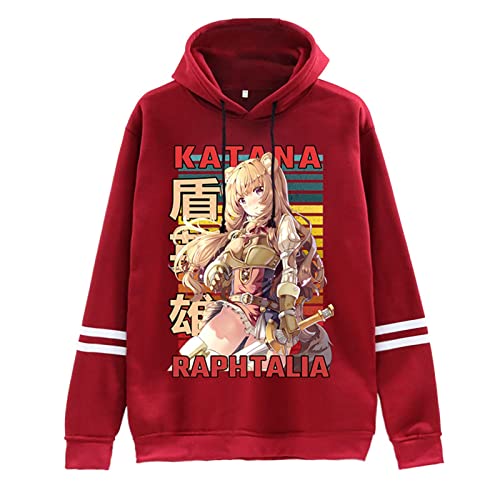 The Rising of The Shield Hero Hoodie Ohne Taschen Herren Long Sleeve Top, RAPHTALIA Druck Kapuzenpullover Herren, Hoodie Unisex The Rising of The Shield Hero Hoodie Ohne Taschen Herren Long Sleeve Top, RAPHTALIA Druck Kapuzenpullover Herren, Hoodie Unisex von Fosike