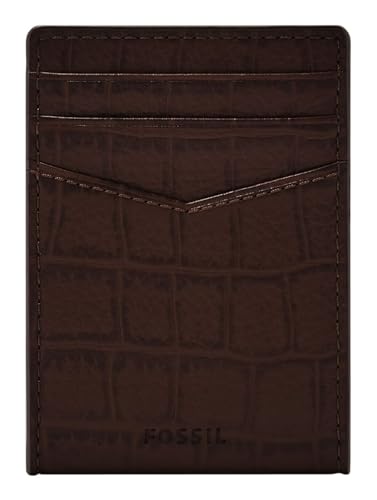 Fossil Andrew Emboss Card Case Brown Croco Fossil Andrew Emboss Card Case Brown Croco von Fossil