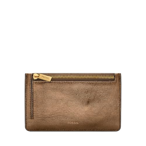 Fossil Damen-Kartenmäppchen Logan Reißverschluss Metallicleder, SL10020711 Fossil Damen-Kartenmäppchen Logan Reißverschluss Metallicleder, SL10020711 von Fossil