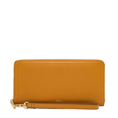 Fossil Damen Logan Gelb Leder Zip Clutch Tasche, SL7831763 Fossil Damen Logan Gelb Leder Zip Clutch Tasche, SL7831763 von Fossil
