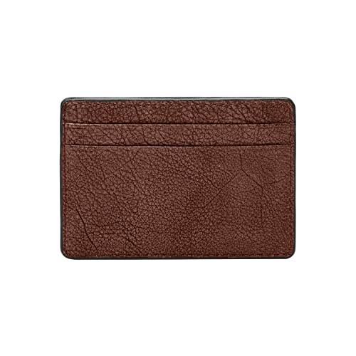 Fossil Herren Leder Minimalistische Kartenhülle Vordertasche Brieftasche, Steven Mittelbraun, Kreditkartenetui von Fossil