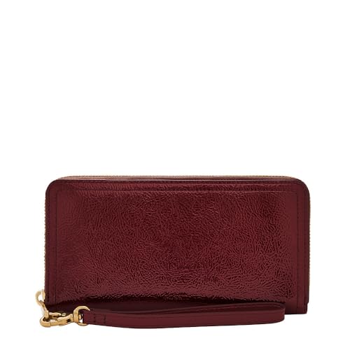 Fossil Zip Around Clutch Logan für Damen Knitteroptik Lackleder, SL10016631 Fossil Zip Around Clutch Logan für Damen Knitteroptik Lackleder, SL10016631 von Fossil