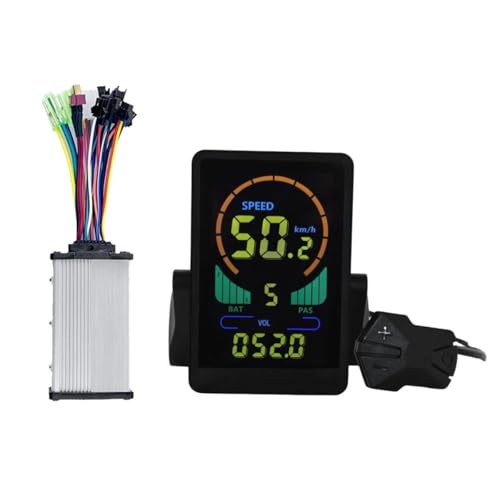 Fossthiroy M7C E-Bike-LCD-Display, Farbmessgerät, 24 V-60 V + 36 V, 350 W, Sinuswellen-Controller, UART für E-Bike, E-Scooter, Ersatzteile (SM 6PIN) von Fossthiroy