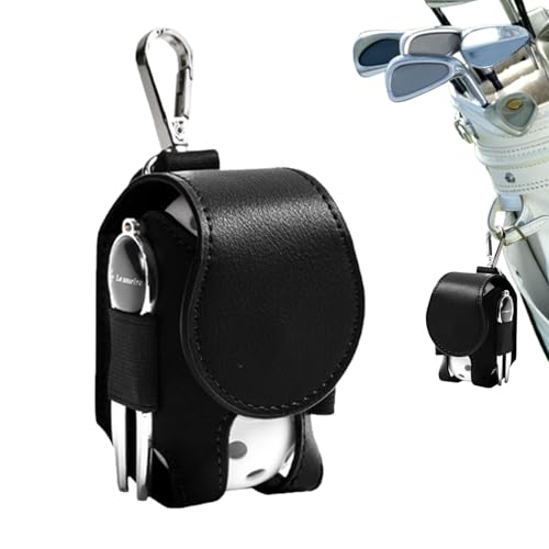 Foway Golfballtasche,Golfballhalter - Golf-Tee-Halter aus PU-Leder - Tragbare Taillentasche, Golfwagen-Zubehör, Golf-Tee-Aufbewahrungstasche, Geschenk für Papa, Golfer von Foway