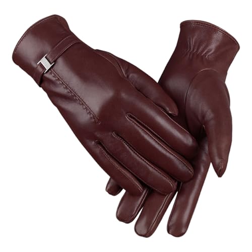 Foweknow Lederhandschuhe Damen Winddicht Motorradhandschuhe Biker Fahren Reithandschuh Thermohandschuhe Bequeme Warm Jagdhandschuhe Vielseitige Winterhandschuhe Trainingshandschuhe von Foweknow