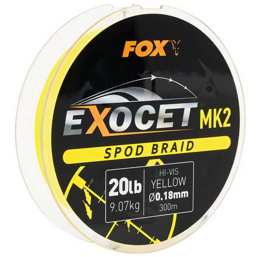 Fox International Exocet Spod Braided Line 300 M Gelb 0.180 mm von Fox International