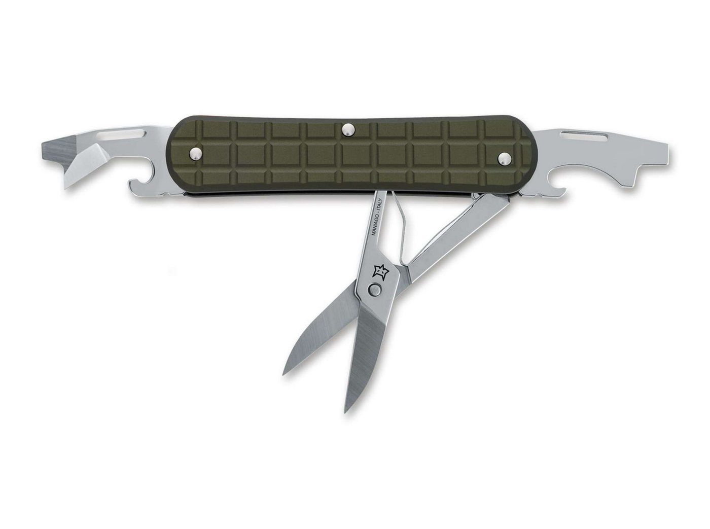 Fox Knives Taschenmesser Fox Knives Vulpis 130-F3 Grenade Pattern Aluminum Green von Fox Knives