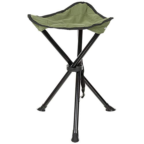 Fox Outdoor Klapphocker, Dreibein, Oliv, Trageriemen, Transporttasche von MFH