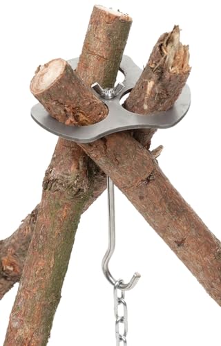 FoX Outdoor Dreibeinhalter, Edelstahl mit Kette und Haken FoX Outdoor Dreibeinhalter, Edelstahl mit Kette und Haken von Fox Outdoor