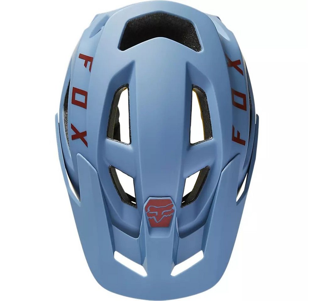 Fox Racing Fahrradhelm Fox Speedframe Vnish Fahrradhelm Mips Dusty Blau/Logo Rot S (51-55cm) von Fox Racing