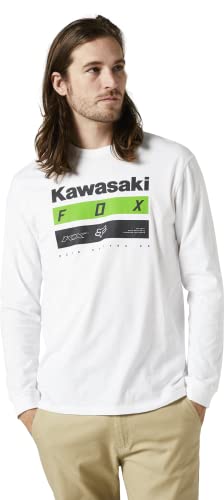 Fox Racing Herren Langärmliges Premium-t-shirt Kawasaki Stripes T Shirt, Optic White, XL EU von Fox Racing