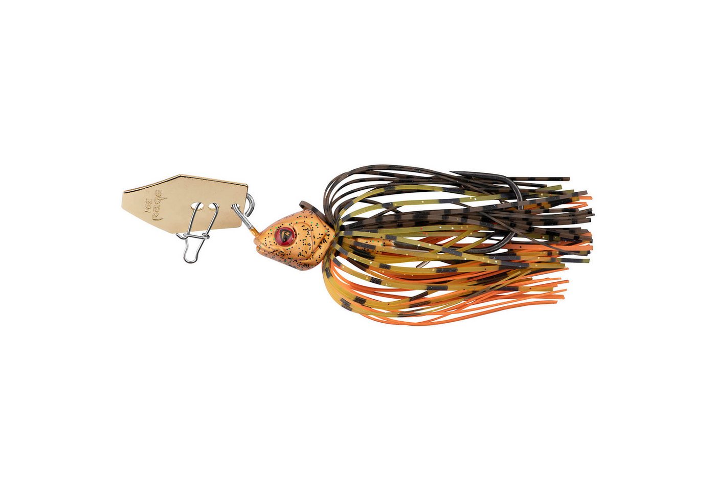 Fox Rage Kunstköder Fox Rage Chatter bait Hot Perch, (1-St), Detailreicher Jigkopf mit 3D-Augen, Robuster Silikonfaserring mit einer pulsierenden Lockaktion, Perfekt für den kombinierten Einsatz mit Rage Weichplastikködern, Inklusive eines hochqualitativen Snap Links von Fox Rage