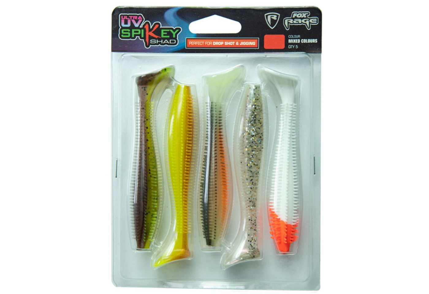 Fox Rage Kunstköder Fox Rage Spikey Shad Mixed UV Colour Pack - 5 Gummifische Fox Rage Kunstköder Fox Rage Spikey Shad Mixed UV Colour Pack - 5 Gummifische von Fox Rage