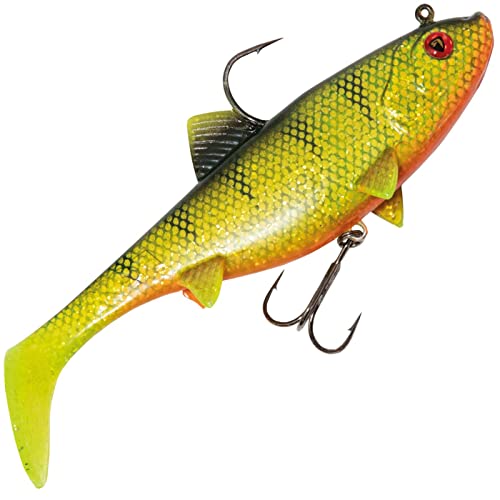 Fox Rage Replicant Wobble - Gummifisch Swimbait, Farbe:UV Natural Perch, Länge/Gewicht:23cm - 155g von Fox Rage