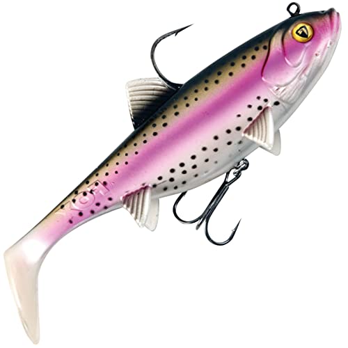 Fox Rage Replicant Wobble - Gummifisch Swimbait, Farbe:UV Original Rainbow Trout, Länge/Gewicht:23cm - 155g von Fox Rage