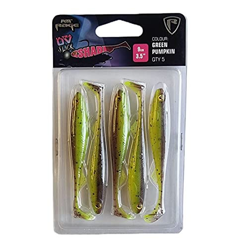 Fox Rage Slick Shad 9cm - 5 Gummifische, Farbe:Green Pumpkin UV von Fox Rage