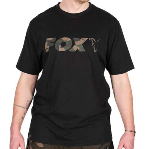 Fox Black/Camo Logo T-Shirt - Angelshirt, Größe:XL von Fox