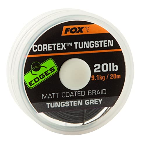 Fox Coretex Tungsten 20m - Vorfachmaterial zum Karpfenangeln, Vorfachschnur für Kombirigs, Karpfenschnur für Karpfenmontagen, Tragkraft:9.1kg - 20lbs von Fox