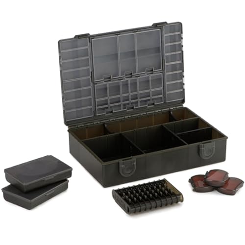 Fox Edges Loaded Medium Tackle Box 27x19x7cm - Angelbox für Karpfenzubehör, Tacklebox zum Karpfenangeln, Zubehörbox von Fox