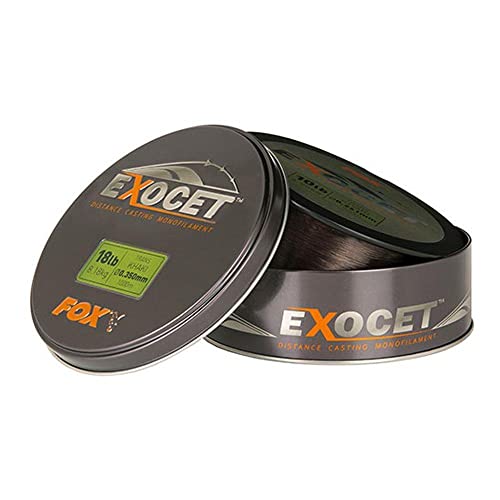 Fox Exocet Mono Trans Khaki Karpfenschnur 1000m, Angelschnur, monofile Schnur zum Karpfenangeln, Schnüre für Karpfen, Durchmesser/Tragkraft:0.350mm / 8.18kg Tragkraft von Fox