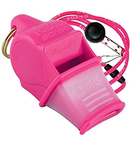 Fox40 Sonik CMG Safety neon pink Trillerpfeife+ Break-Away Sicherheits-Pfeifenschnur pink von Fox 40