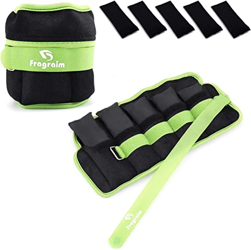 Fragraim Gewichtsmanschetten, Verstellbares Gewichte für Beine und Arme, 0,2 kg-1 kg (pro Knöchel)/0,4 kg-2 kg (pro Paar), (2er Packungen), Handgelenk Gewichte, Knöchelgewicht - Grün Fragraim Gewichtsmanschetten, Verstellbares Gewichte für Beine und Arme, 0,2 kg-1 kg (pro Knöchel)/0,4 kg-2 kg (pro Paar), (2er Packungen), Handgelenk Gewichte, Knöchelgewicht - Grün von Fragraim