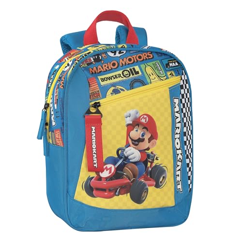 Franco Cosimo Panini Mario Kart Mini-Rucksack, offizieller Mario Kart, Hauptfach, Fronttasche, Schultergurte, gepolsterter Rücken und Boden, praktischer Reißverschluss, 23 x 30 x 10 cm, blau, Franco Cosimo Panini Mario Kart Mini-Rucksack, offizieller Mario Kart, Hauptfach, Fronttasche, Schultergurte, gepolsterter Rücken und Boden, praktischer Reißverschluss, 23 x 30 x 10 cm, blau, von Franco Cosimo Panini