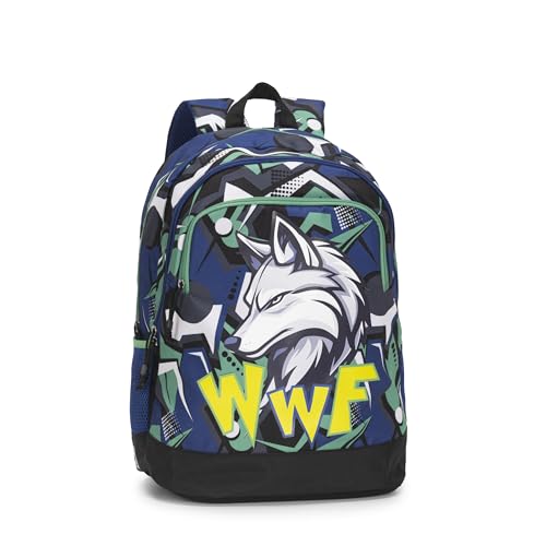 Franco Cosimo Panini WWF Offizieller WWF Schulrucksack, 2 große Fächer, 1 Fronttasche, 2 Seitentaschen mit Netz, gepolsterte Schultergurte, thermogeformte Rückseite und Boden, Reißverschluss, 32 x 43 Franco Cosimo Panini WWF Offizieller WWF Schulrucksack, 2 große Fächer, 1 Fronttasche, 2 Seitentaschen mit Netz, gepolsterte Schultergurte, thermogeformte Rückseite und Boden, Reißverschluss, 32 x 43 von Franco Cosimo Panini