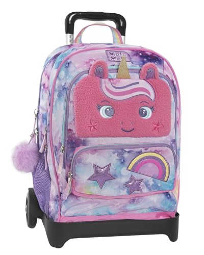 MOFU MOFU Schulrucksack Trolley Mofu Mofu, verstellbarer Griff, abnehmbarer Trolley, gepolsterte und verstellbare Schultergurte, 2 Hauptfächer, Fronttasche, Reißverschluss, 34 x 52 x 22 cm, Lila, MOFU MOFU Schulrucksack Trolley Mofu Mofu, verstellbarer Griff, abnehmbarer Trolley, gepolsterte und verstellbare Schultergurte, 2 Hauptfächer, Fronttasche, Reißverschluss, 34 x 52 x 22 cm, Lila, von Franco Cosimo Panini