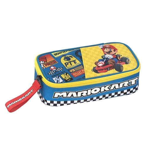 Mario Kart Federmäppchen für die Schule, offizielles Mario Kart, ovales Federmäppchen für Kinder, ideal für die Aufbewahrung von Schreibwaren, mit Trennwand innen mit elastischen Schlaufen und Mario Kart Federmäppchen für die Schule, offizielles Mario Kart, ovales Federmäppchen für Kinder, ideal für die Aufbewahrung von Schreibwaren, mit Trennwand innen mit elastischen Schlaufen und von Franco Cosimo Panini