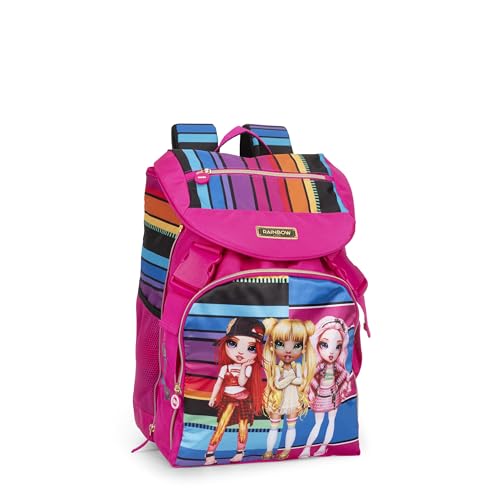 Rainbow High Rucksack, offizieller Schulrucksack für Kinder, 2 große zentrale Fächer, Front- und Seitentaschen, verstellbare und gepolsterte Schultergurte, gepolsterte Rückenlehne, 29 x 41 x 13,5 cm, von Franco Cosimo Panini