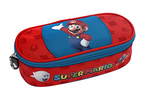 Super Mario Federmäppchen für die ovale Schule, organisiert, blau, blau, Lässig Super Mario Federmäppchen für die ovale Schule, organisiert, blau, blau, Lässig von Franco Cosimo Panini