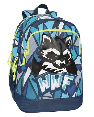 WWF Schulrucksack für Kinder und Jugendliche, mit 3 großen Fächern mit Reißverschluss, PC-Fach, Fronttasche, gepolsterte und verstärkte Rückenlehne, gepolsterte und verstellbare Schultergurte, 31 x 42 WWF Schulrucksack für Kinder und Jugendliche, mit 3 großen Fächern mit Reißverschluss, PC-Fach, Fronttasche, gepolsterte und verstärkte Rückenlehne, gepolsterte und verstellbare Schultergurte, 31 x 42 von Franco Cosimo Panini