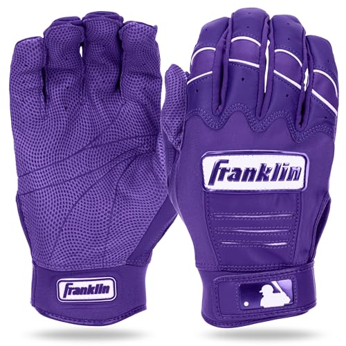 Franklin Sport MLB Schlaghandschuhe – CFX Pro Schlaghandschuhe für Erwachsene + Jugendliche – Baseball- und Softball-Schlaghandschuhe – Lila Highlight – Jugendliche, Größe L von Franklin Sports